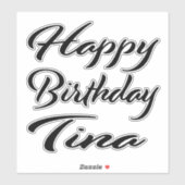 Tina Name Vorname black Sticker Geburtstag (Blatt)