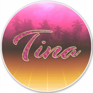 Tina Vorname Name golden pink Aufkleber Sticker
