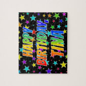 "TINA" Vorname, Spaß "GLÜCKLICHER GEBURTSTAG" Puzzle (Vertikal)