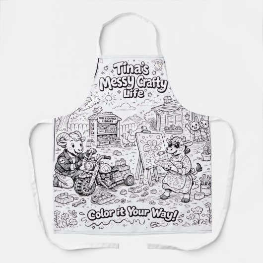 Tina's Messy Crafty Life -Apron, M-  #PCF Schürze (Vorderseite)