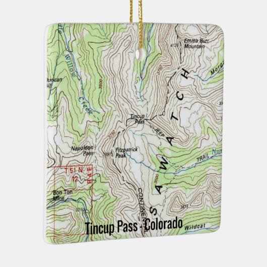 Tincup Pass Colorado Topo Keramikornament (Rechts)