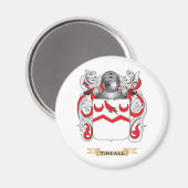 Tindall-Familienwappen (Wappen) Magnet (Vorderseite/Rückseite)