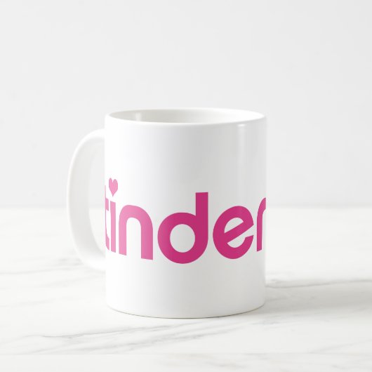 Tinderella, großer Text Kaffeetasse (Vorderseite Links)