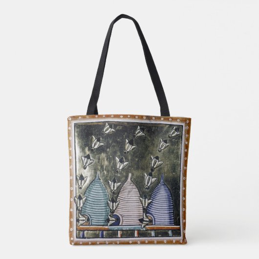 TINDR'S BEES All-Over-Print Schulter-Tasche Tasche (Rückseite)