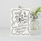 Tini Bit älter Martini Bow Funky Geburtstag Einladung (Stehend Vorderseite)