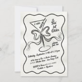 Tini Bit älter Martini Bow Funky Geburtstag Einladung (Vorderseite)