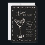 Tini Bit Ältere 30. Geburtstags-Party Einladung<br><div class="desc">Bis 30! Unsere "A 'Tini Bit Older" Geburtstagsfeier ist die perfekte Art, diesen Meilenstein im Stil zu feiern. Dieses elegante und dennoch unterhaltsame Design mit einem hübschen, von Hand gezeichnet Martini-Glas verleiht dem Hotel den Ton für ein anspruchsvolles Cocktailambiente. Passen Sie Ihre Veranstaltungsdetails an, und passen Sie die Farben und...</div>