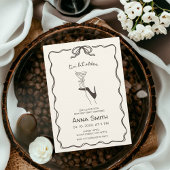 Tini Bit Ältere Cocktail Hand gezeichnet Braun Geb Einladung