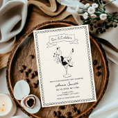 Tini Bit Ältere Cocktail Hand gezeichnet Einzigart Einladung