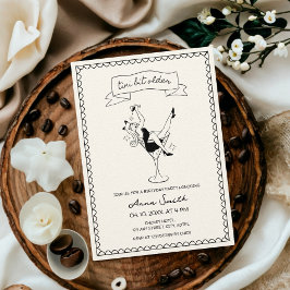 Tini Bit Ältere Cocktail Hand gezeichnet Einzigart Einladung