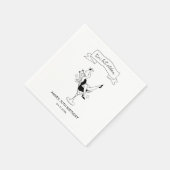 Tini Bit Ältere Cocktail Hand gezeichnet Einzigart Serviette (Ecke)