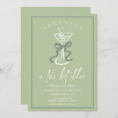 Tini Bit Ältere handgezogene Olive Cocktail Geburt Einladung (Vorne/Hinten)