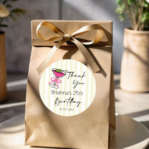 Tini-Bit ältere handrasierte Retro-Geburtstagsfavo Runder Aufkleber