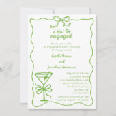 Tini Bit Hand Drawing Dirty Martini Engagement Par Einladung (Vorderseite)