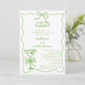 Tini Bit Hand Drawing Dirty Martini Engagement Par Einladung (Stehend Vorderseite)