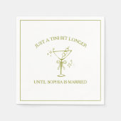 "Tini Bit Longer" Dirty Martini Olive Bachelorette Serviette (Vorderseite)