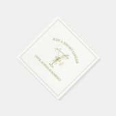 "Tini Bit Longer" Dirty Martini Olive Bachelorette Serviette (Ecke)