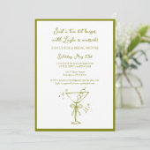 Tini Bit Longer Dirty Martini Olive Brautparty Einladung (Stehend Vorderseite)