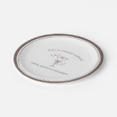 "Tini Bit Longer" Espresso Martini Bachelorette Pappteller (Schrägansicht)