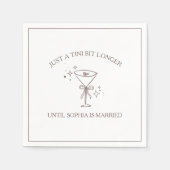 "Tini Bit Longer" Espresso Martini Bachelorette Serviette (Vorderseite)