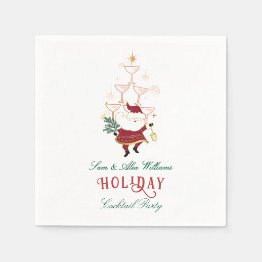 Tini Bit Merry Martini Büro Weihnachten Weihnachte Serviette (Vorderseite)