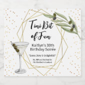 Tini Bit Of Fun Martini Soirée Alkoholflaschenetikett (Einzelnes Label)