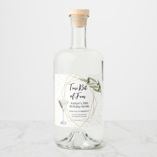 Tini Bit Of Fun Martini Soirée Alkoholflaschenetikett (Vorderseite)