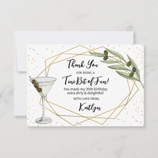Tini Bit Of Fun Martini Soirée Dankeskarte (Vorderseite)