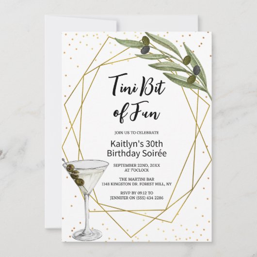 Tini Bit Of Fun Martini Soirée Einladung (Vorderseite)