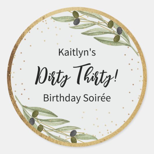 Tini Bit Of Fun Martini Soirée Runder Aufkleber (Vorderseite)