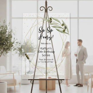 Tini Bit Of Fun Martini Soirée Welcome Sign Acrylschild
