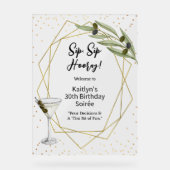 Tini Bit Of Fun Martini Soirée Welcome Sign Acrylschild (Vorderseite)