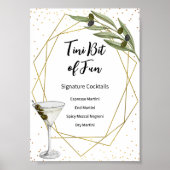 Tini Bit Of Fun Signature Cocktails Sign Poster (Vorne)