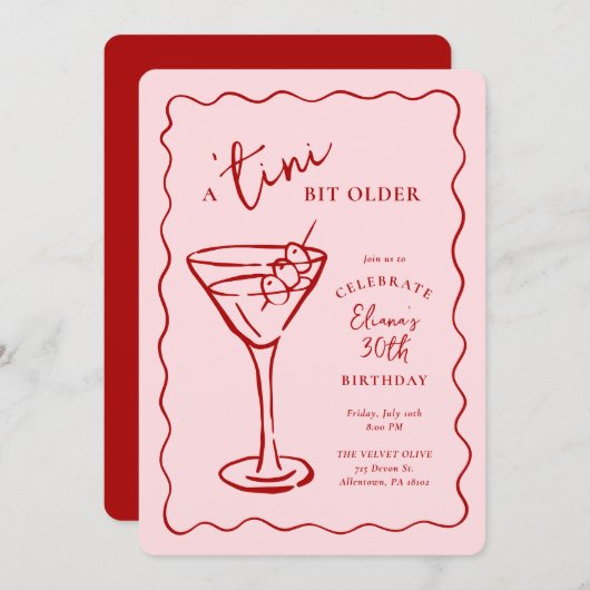 Tini Bit Older 30th Birthday Party Einladung (Vorne/Hinten)