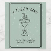 Tini Bit Older - Boots & Drink Thema Weinetikett (Einzelnes Label)