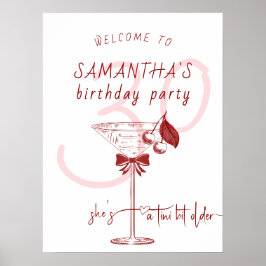 Tini Bit Older Bow Cherry Martini Geburtstag Willk Poster