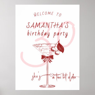 Tini Bit Older Bow Cherry Martini Geburtstag Willk Poster