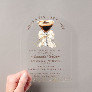 Tini Bit Older Espresso Martini Acryl-Einladung Acryleinladungen