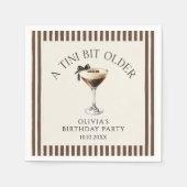 Tini Bit Older Espresso Martini Birthday Party Serviette (Vorderseite)