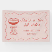 Tini Bit Older Espresso Martini Birthday Pink Banner (Horizontal)