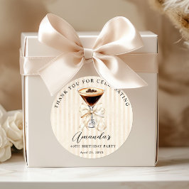 Tini Bit Older Espresso Martini Birthday Thank you Runder Aufkleber