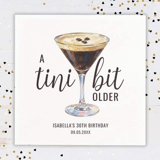 Tini Bit Older Espresso Martini Cocktail Geburtsta Serviette