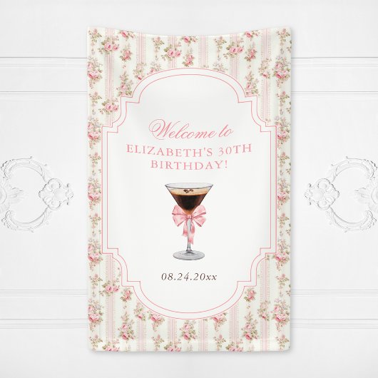'Tini Bit Older Espresso Martini Coquette Geburtst Banner