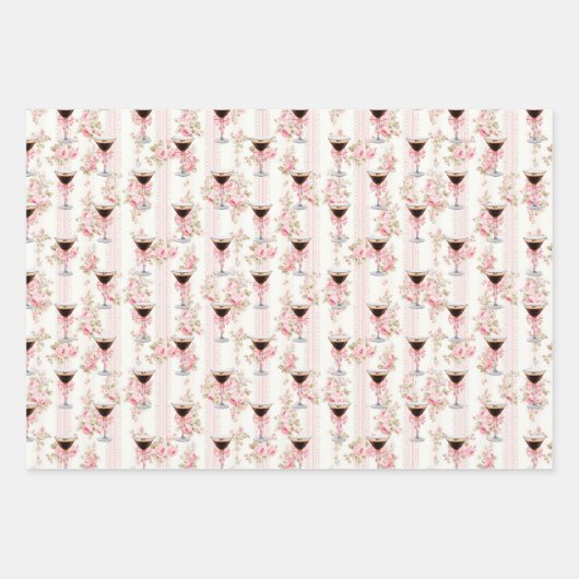 'Tini Bit Older Espresso Martini Coquette Geburtst Geschenkpapier Set (Vorderseite 2)