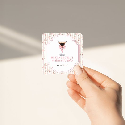 'Tini Bit Older Espresso Martini Coquette Geburtst Quadratischer Aufkleber