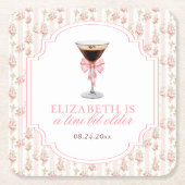 'Tini Bit Older Espresso Martini Coquette Geburtst Rechteckiger Pappuntersetzer (Vorderseite)