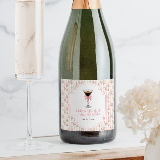 'Tini Bit Older Espresso Martini Coquette Geburtst Schaumweinetikett