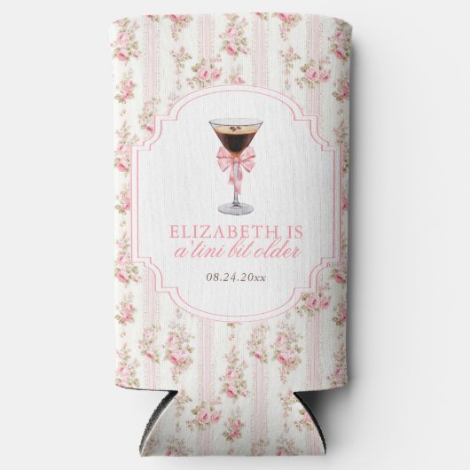 'Tini Bit Older Espresso Martini Coquette Geburtst Selters Dosenkühler (Vorderseite)