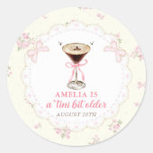 Tini Bit Older Espresso Martini Coquette Geburtsta Runder Aufkleber (Vorderseite)