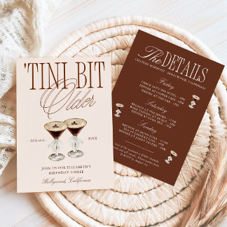 'Tini Bit Older Espresso Martini Geburtstag Einladung